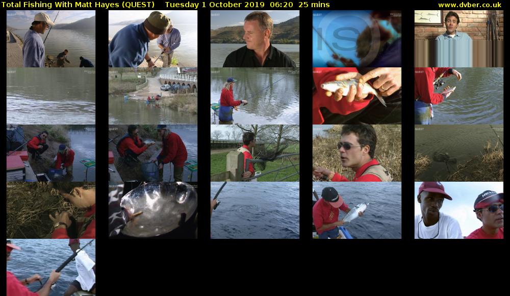 Total Fishing With Matt Hayes (QUEST) Tuesday 1 October 2019 06:20 - 06:45