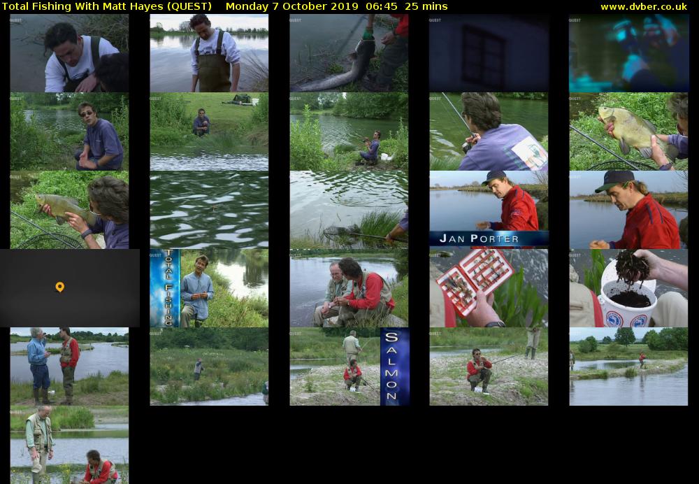Total Fishing With Matt Hayes (QUEST) Monday 7 October 2019 06:45 - 07:10