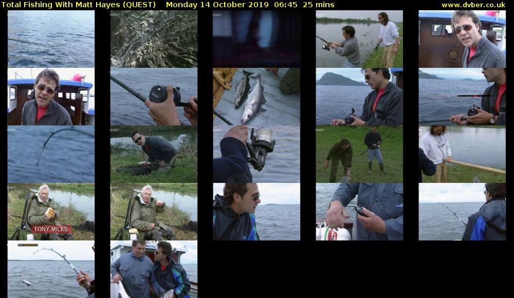 Total Fishing With Matt Hayes (QUEST) Monday 14 October 2019 06:45 - 07:10