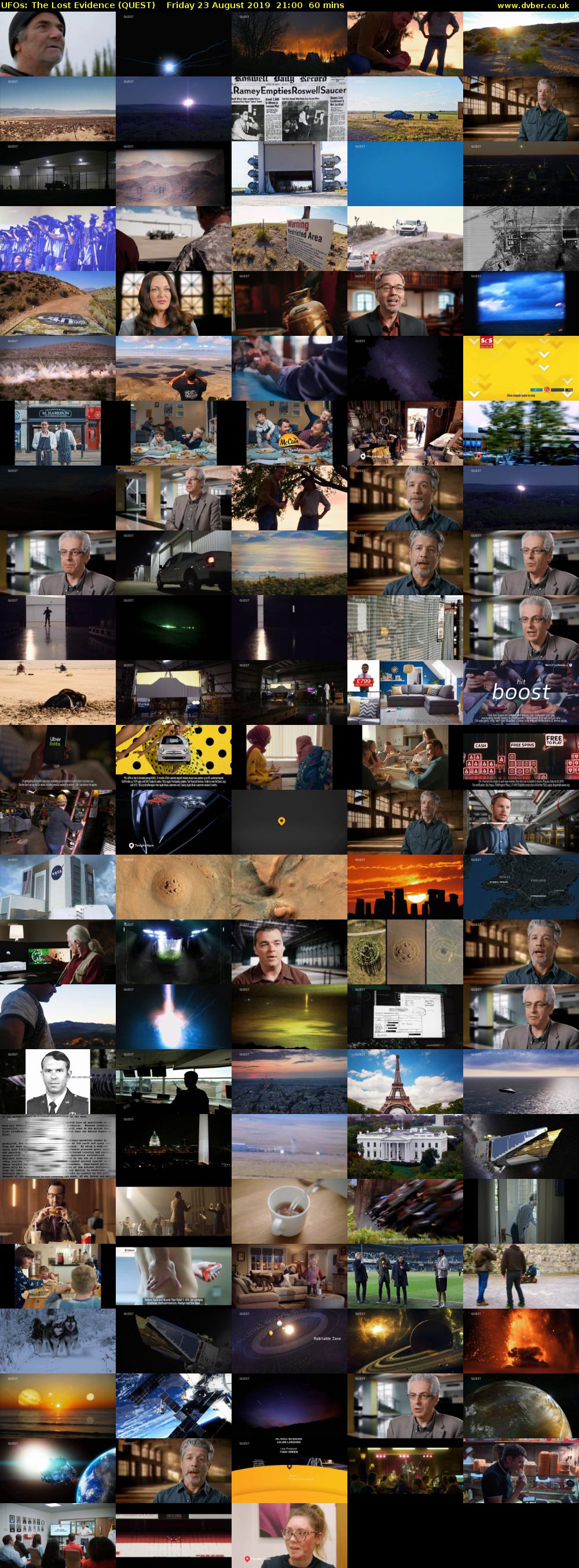 UFOs: The Lost Evidence (QUEST) Friday 23 August 2019 21:00 - 22:00