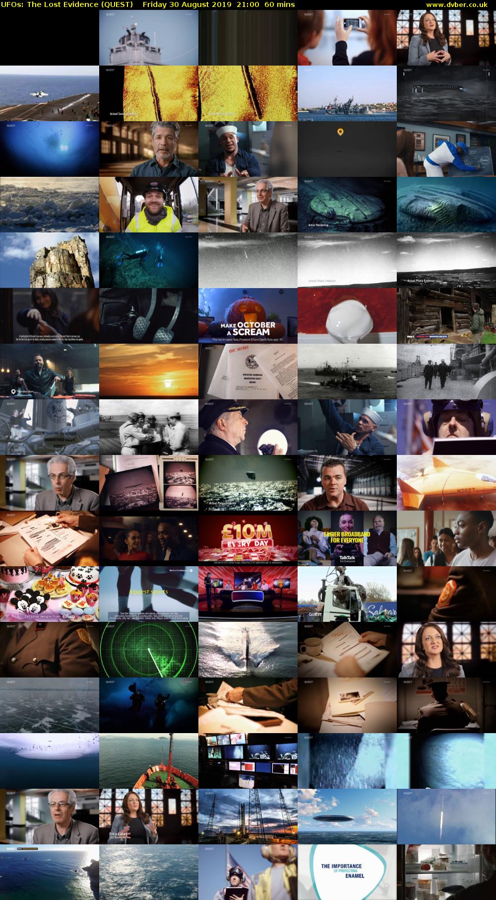 UFOs: The Lost Evidence (QUEST) Friday 30 August 2019 21:00 - 22:00