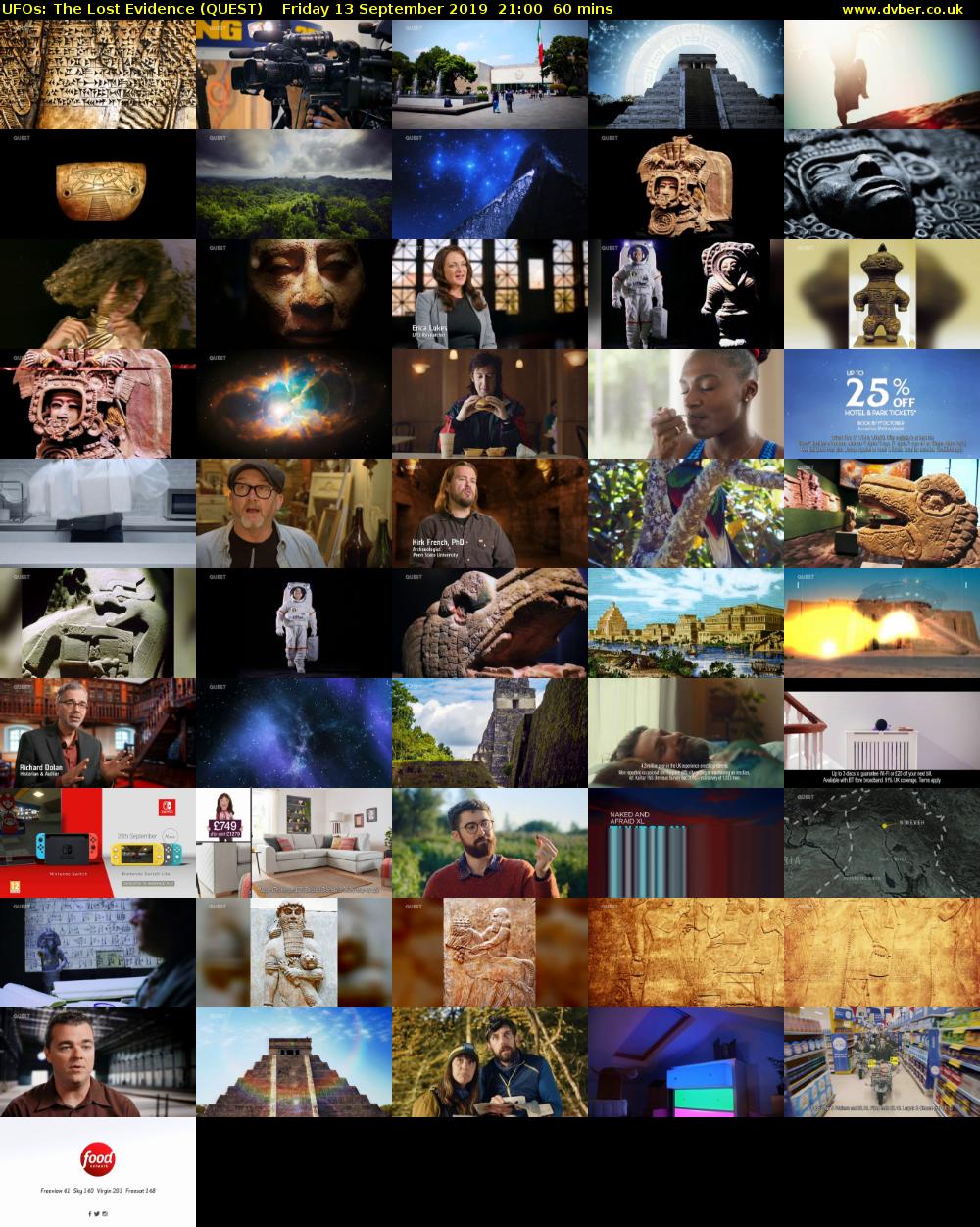 UFOs: The Lost Evidence (QUEST) Friday 13 September 2019 21:00 - 22:00
