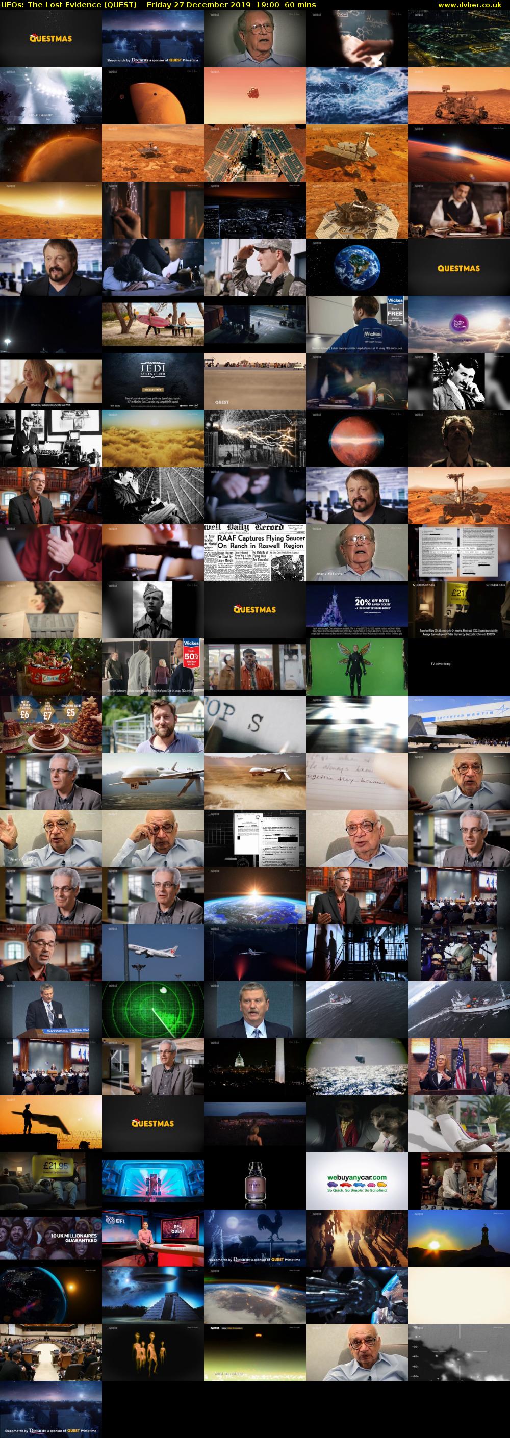 UFOs: The Lost Evidence (QUEST) Friday 27 December 2019 19:00 - 20:00