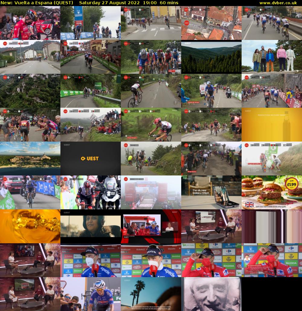 Vuelta a Espana (QUEST) Saturday 27 August 2022 19:00 - 20:00