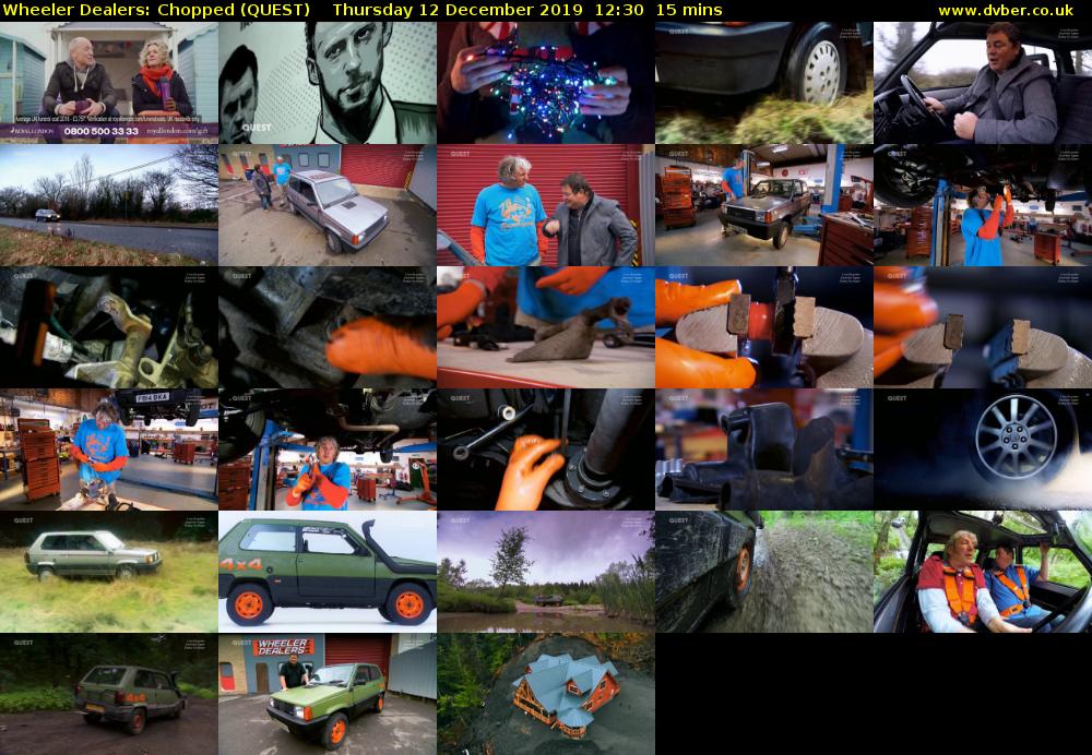 Wheeler Dealers: Chopped (QUEST) Thursday 12 December 2019 12:30 - 12:45