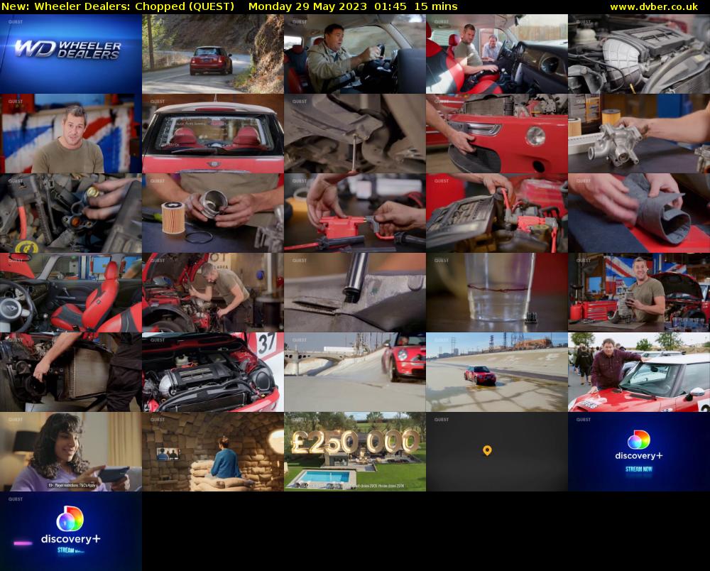 Wheeler Dealers: Chopped (QUEST) Monday 29 May 2023 01:45 - 02:00