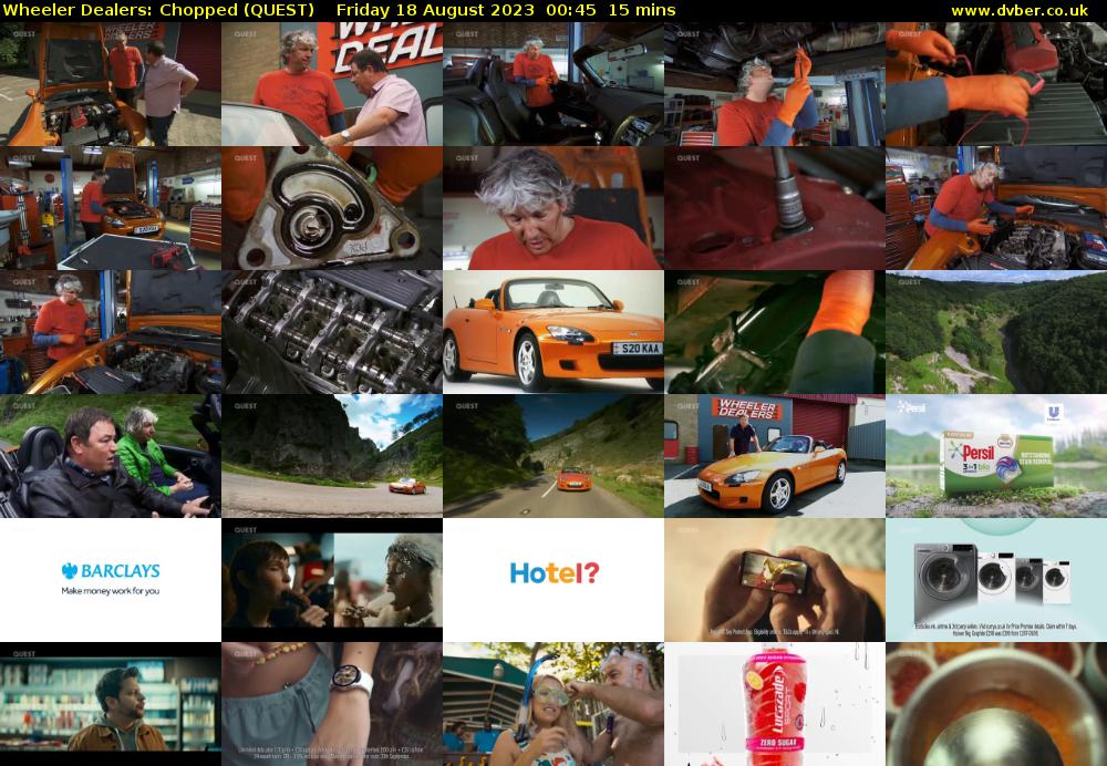 Wheeler Dealers: Chopped (QUEST) Friday 18 August 2023 00:45 - 01:00