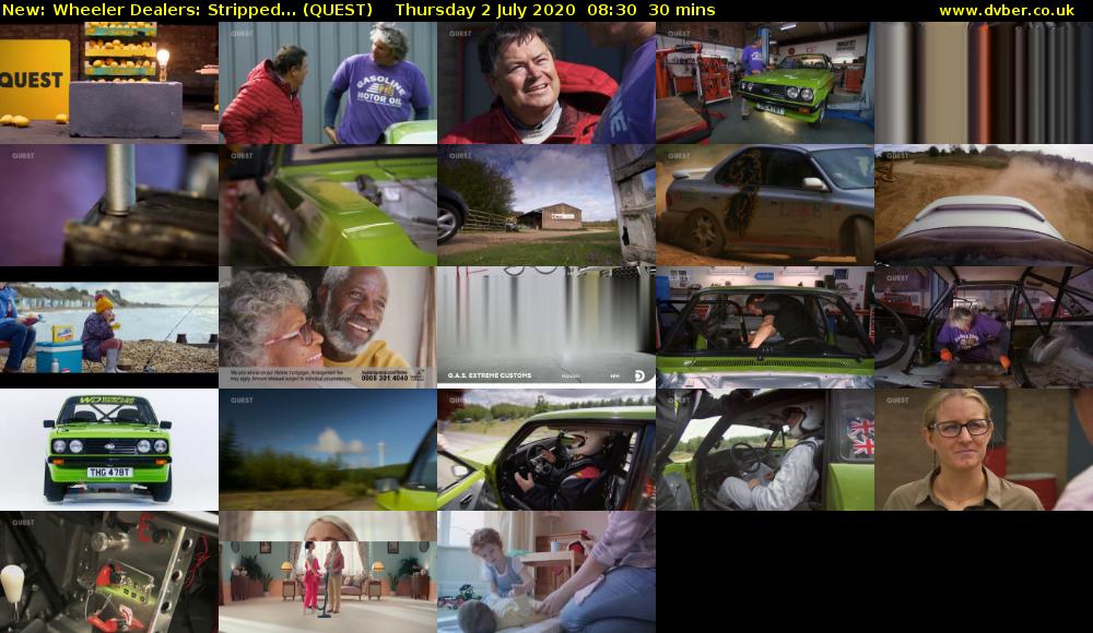 Wheeler Dealers: Stripped... (QUEST) Thursday 2 July 2020 08:30 - 09:00