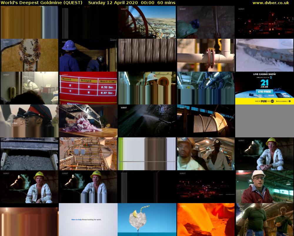 World's Deepest Goldmine (QUEST) Sunday 12 April 2020 00:00 - 01:00