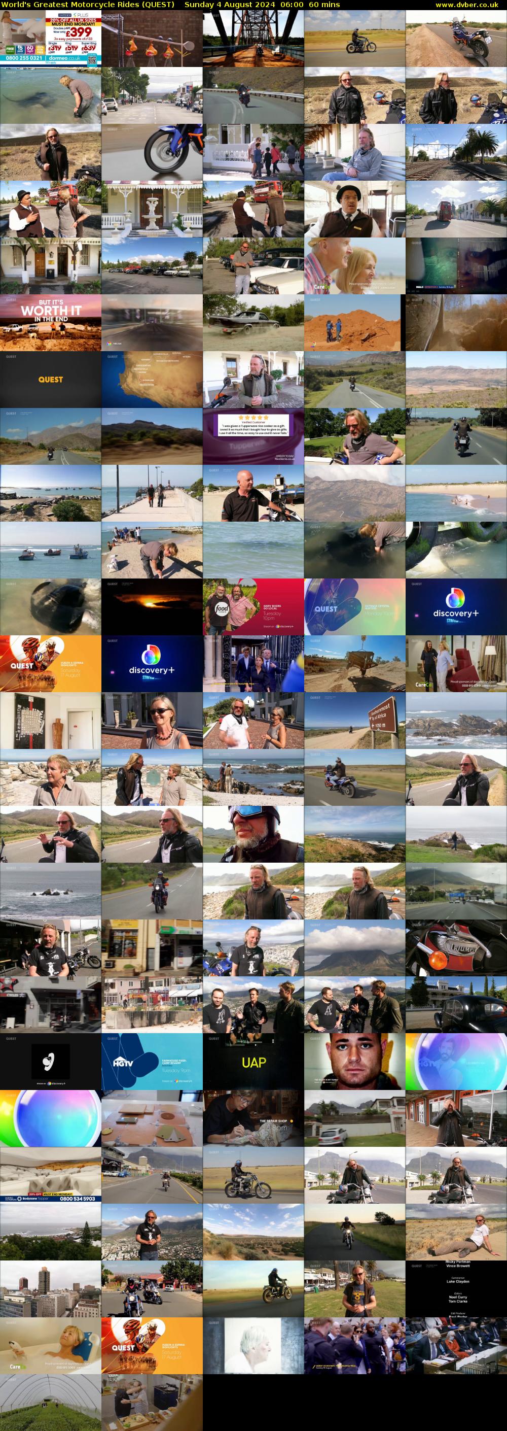 World's Greatest Motorcycle Rides (QUEST) Sunday 4 August 2024 06:00 - 07:00