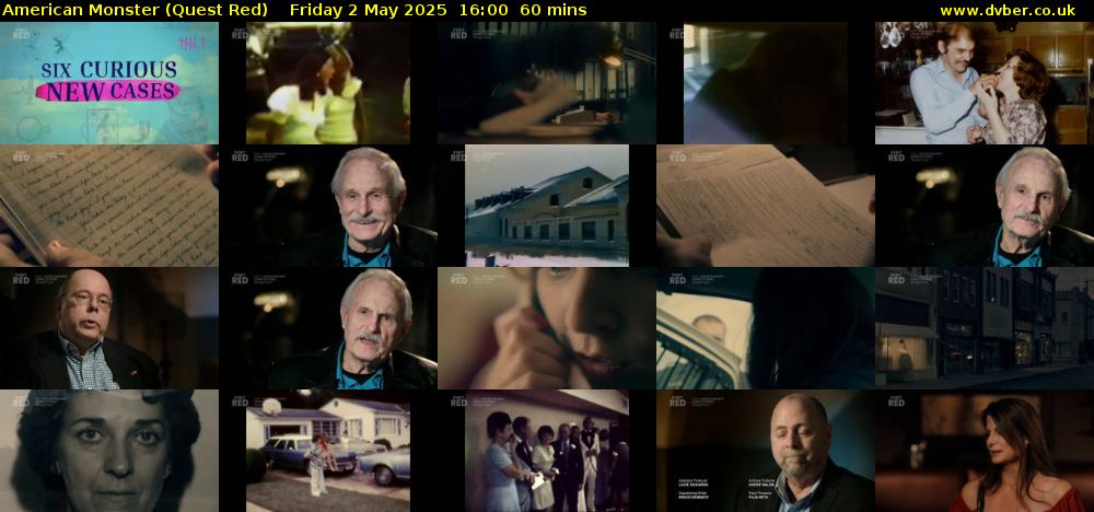 American Monster (Quest Red) Friday 2 May 2025 16:00 - 17:00