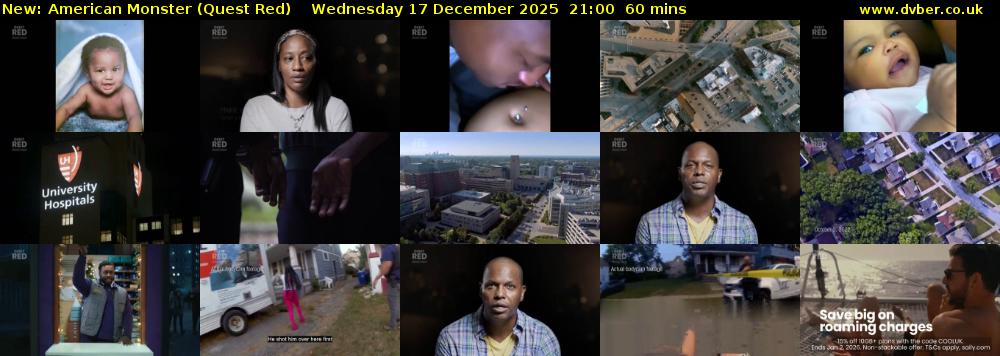 American Monster (Quest Red) Wednesday 17 December 2025 21:00 - 22:00