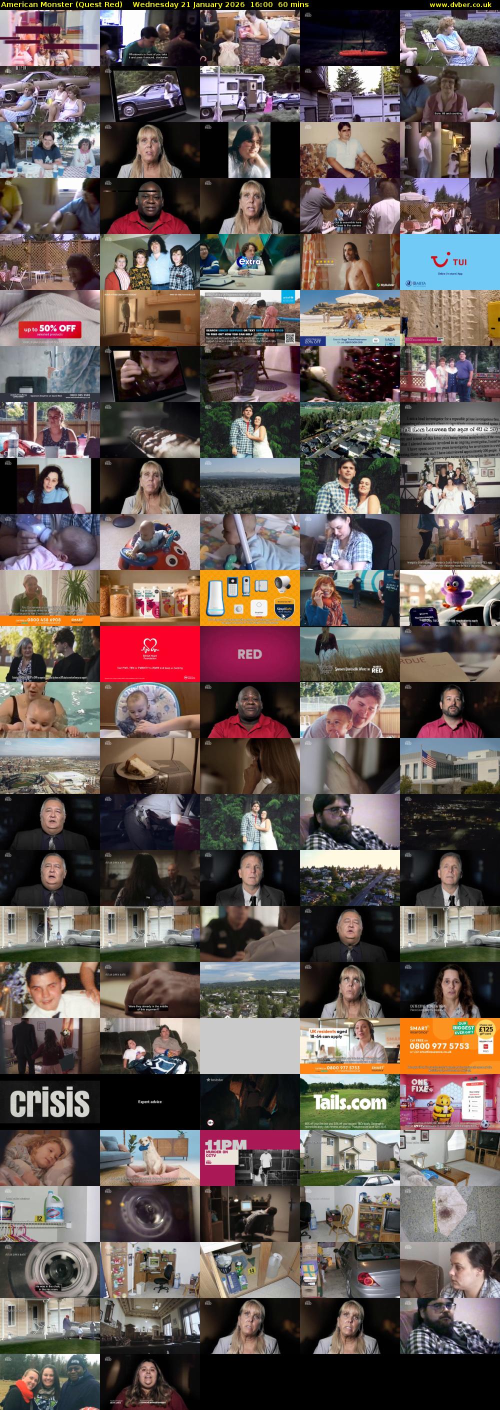 American Monster (Quest Red) Wednesday 21 January 2026 16:00 - 17:00