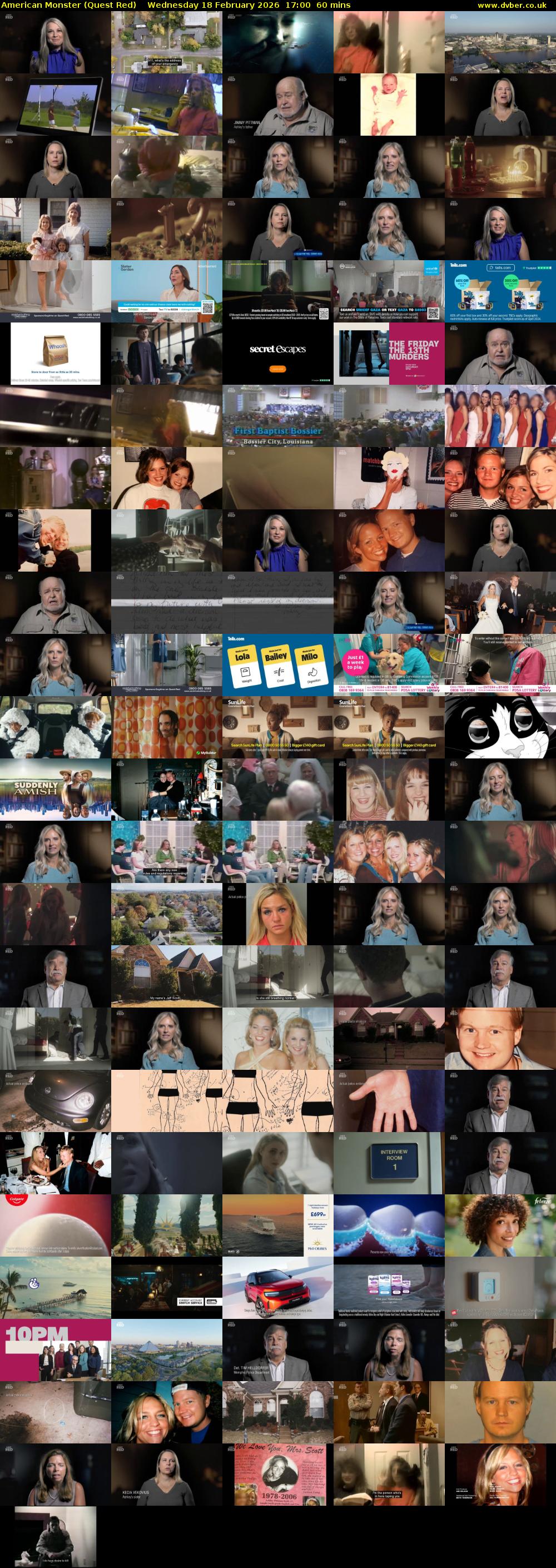 American Monster (Quest Red) Wednesday 18 February 2026 17:00 - 18:00