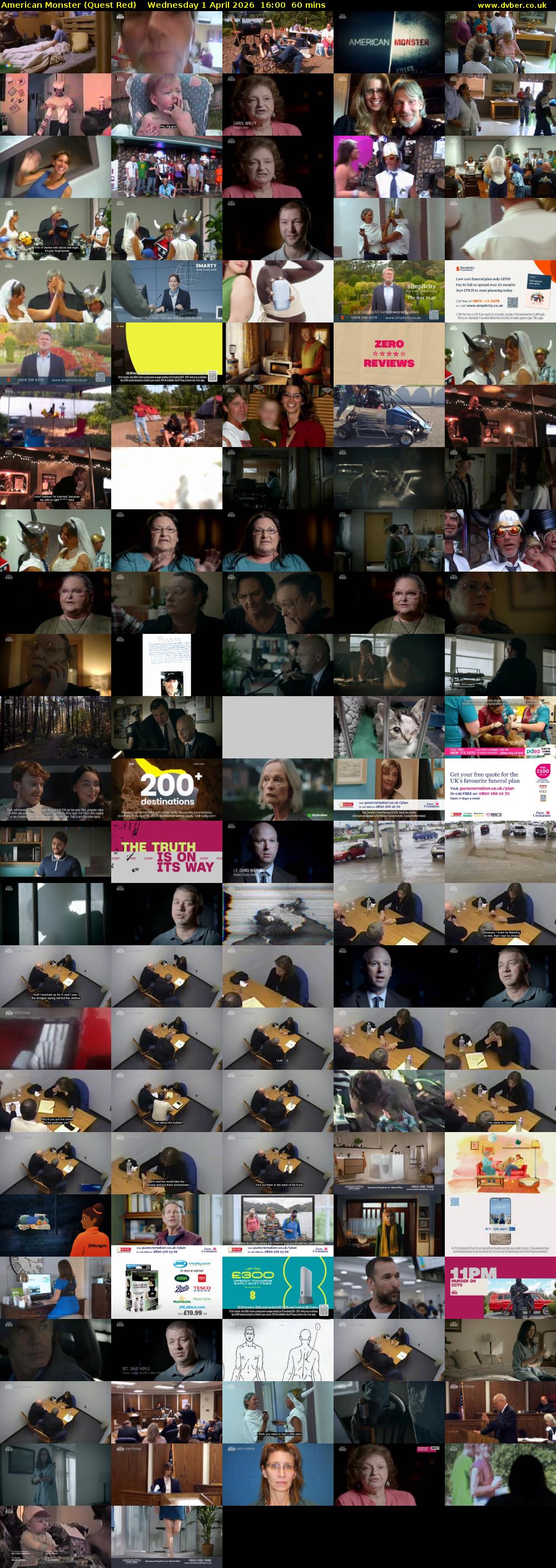 American Monster (Quest Red) Wednesday 1 April 2026 16:00 - 17:00