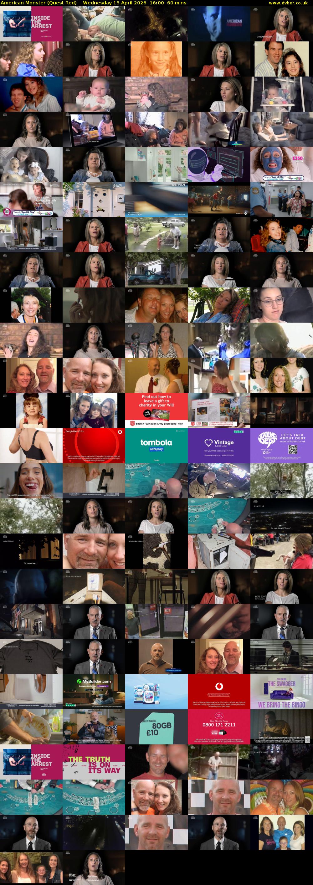 American Monster (Quest Red) Wednesday 15 April 2026 16:00 - 17:00