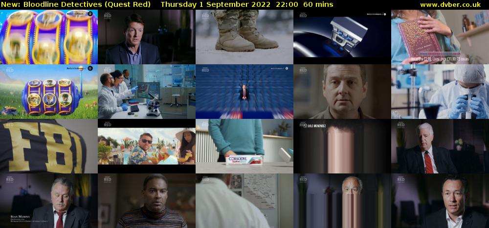 Bloodline Detectives (Quest Red) Thursday 1 September 2022 22:00 - 23:00