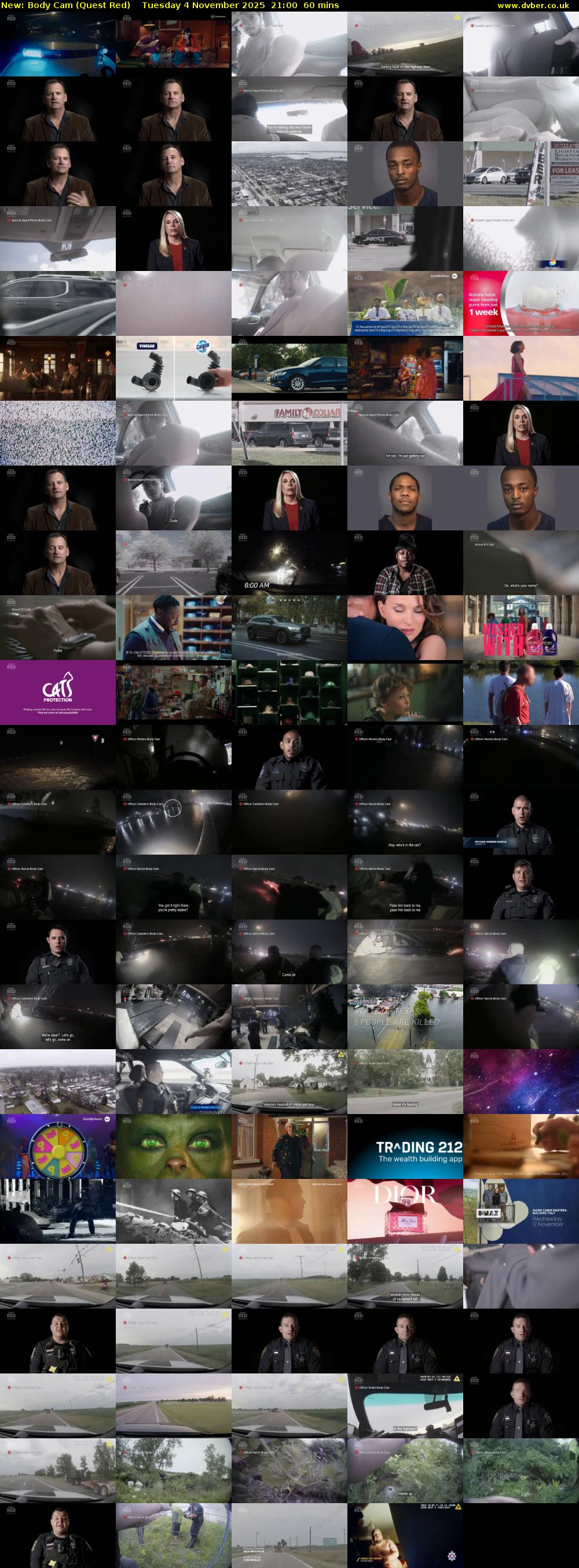 Body Cam (Quest Red) Tuesday 4 November 2025 21:00 - 22:00