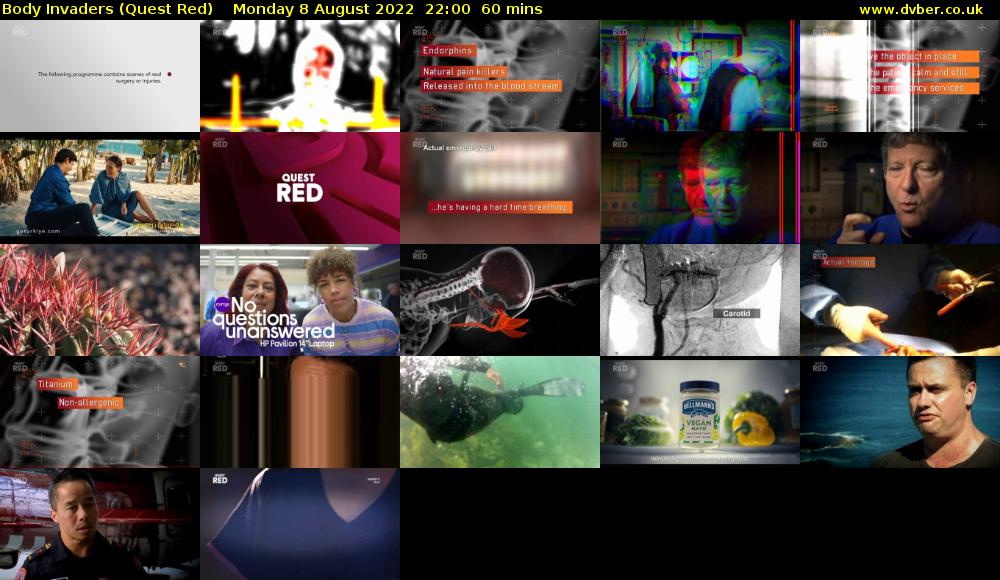 Body Invaders (Quest Red) Monday 8 August 2022 22:00 - 23:00