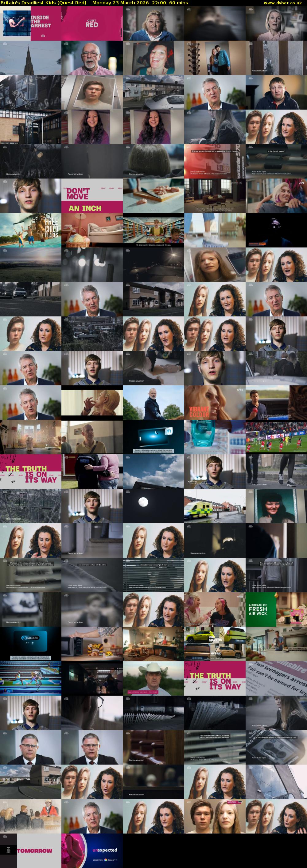 Britain's Deadliest Kids (Quest Red) Monday 23 March 2026 22:00 - 23:00