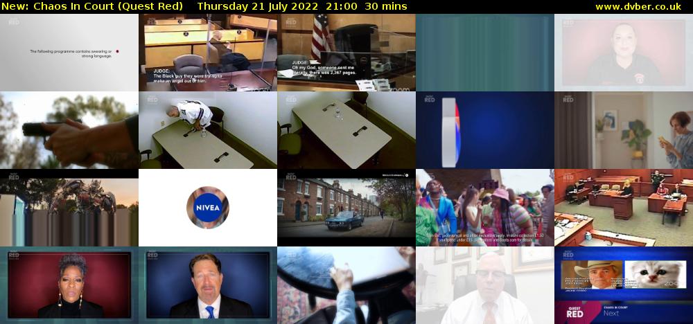 Chaos In Court (Quest Red) Thursday 21 July 2022 21:00 - 21:30