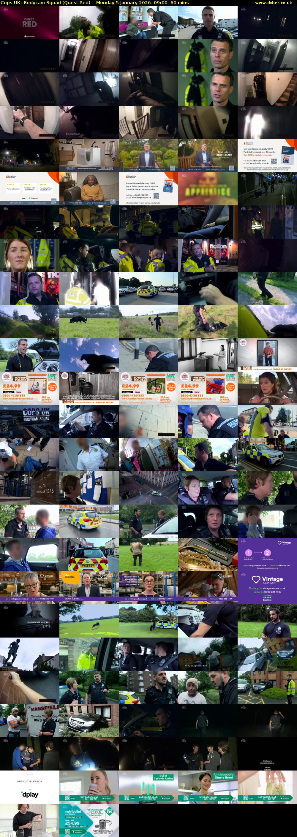 Cops UK: Bodycam Squad (Quest Red) Monday 5 January 2026 09:00 - 10:00