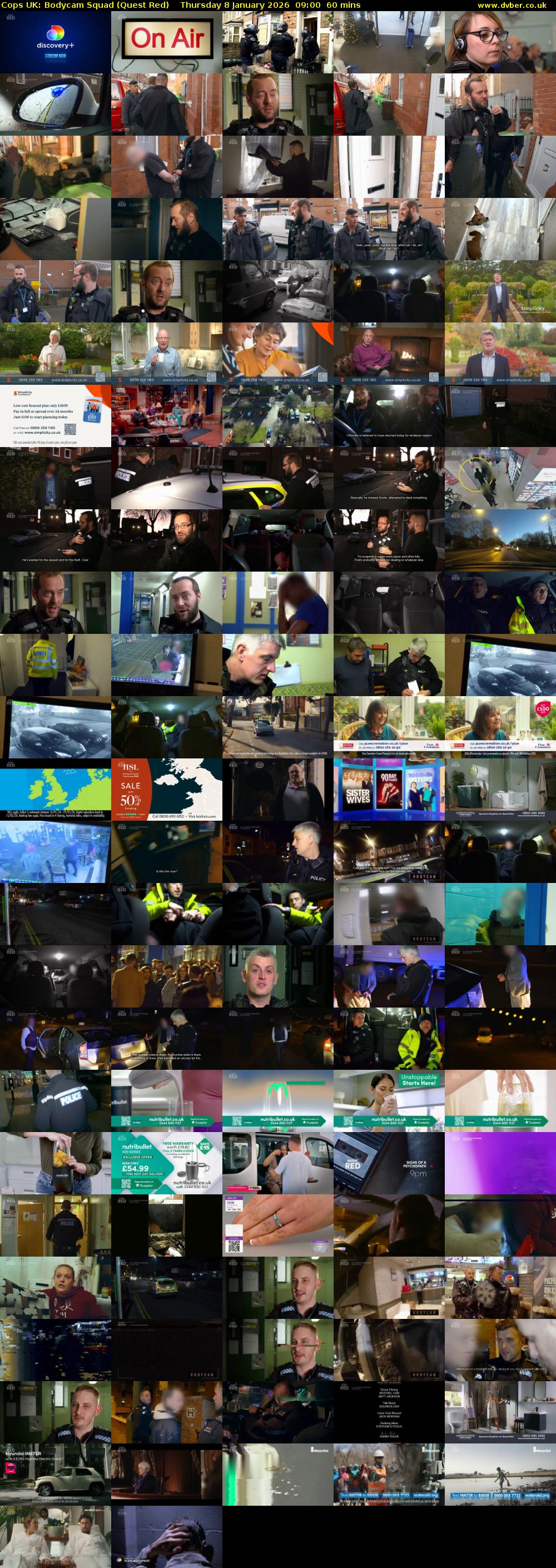 Cops UK: Bodycam Squad (Quest Red) Thursday 8 January 2026 09:00 - 10:00