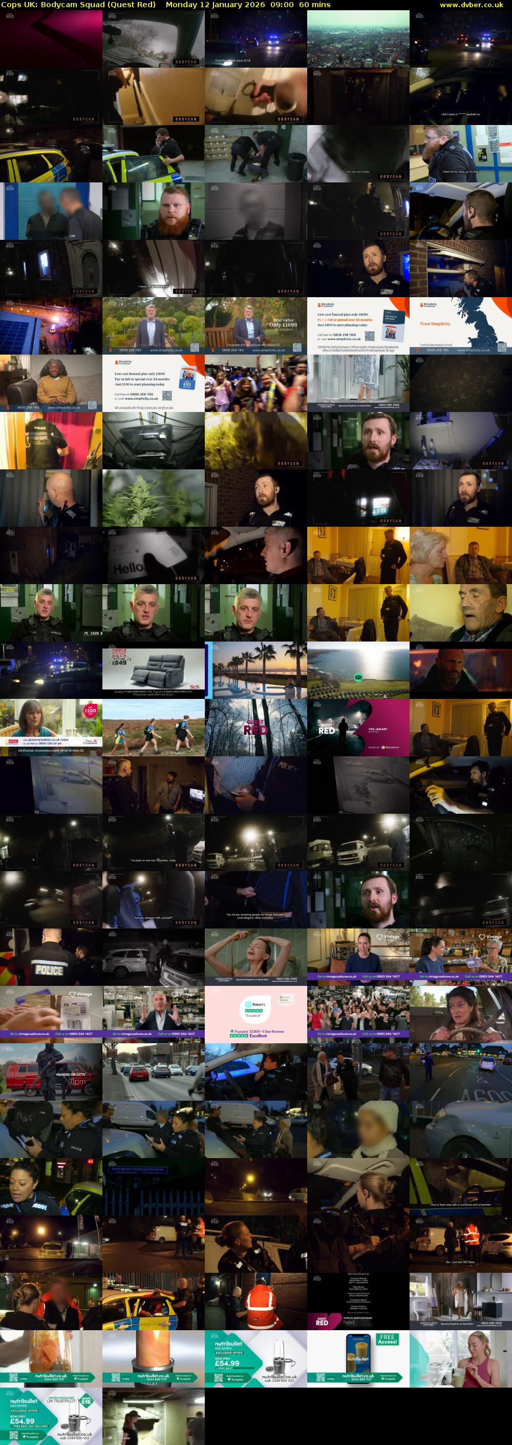 Cops UK: Bodycam Squad (Quest Red) Monday 12 January 2026 09:00 - 10:00