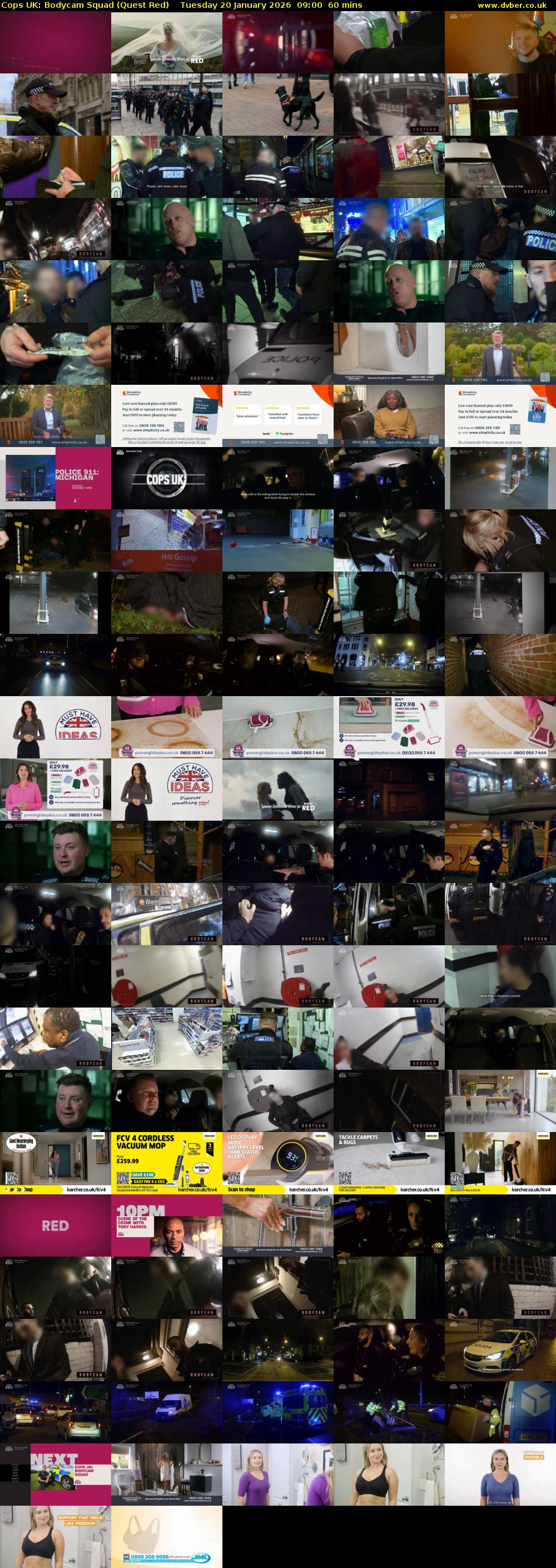 Cops UK: Bodycam Squad (Quest Red) Tuesday 20 January 2026 09:00 - 10:00