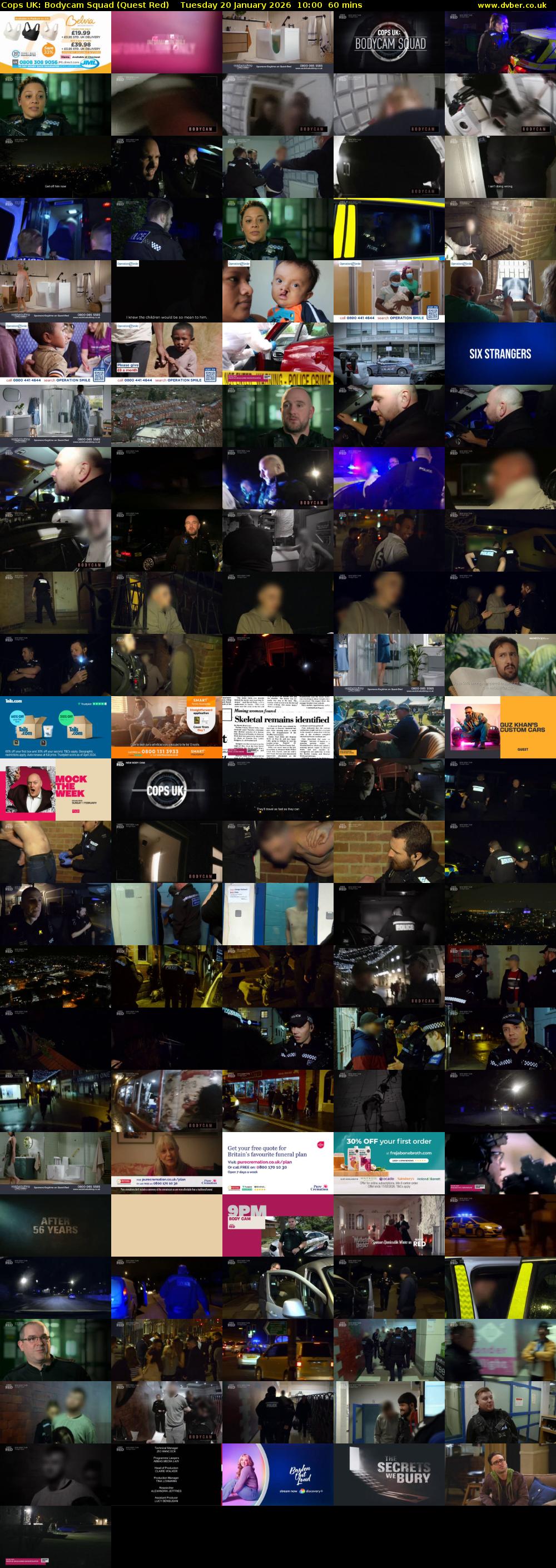 Cops UK: Bodycam Squad (Quest Red) Tuesday 20 January 2026 10:00 - 11:00