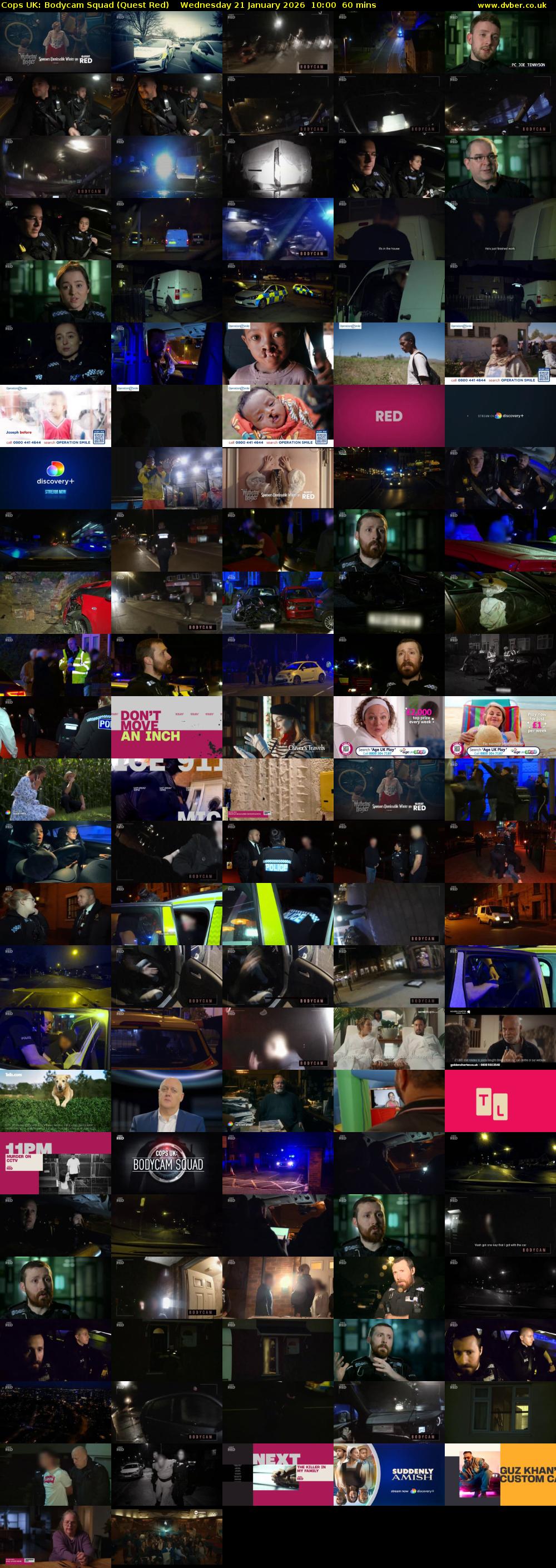 Cops UK: Bodycam Squad (Quest Red) Wednesday 21 January 2026 10:00 - 11:00