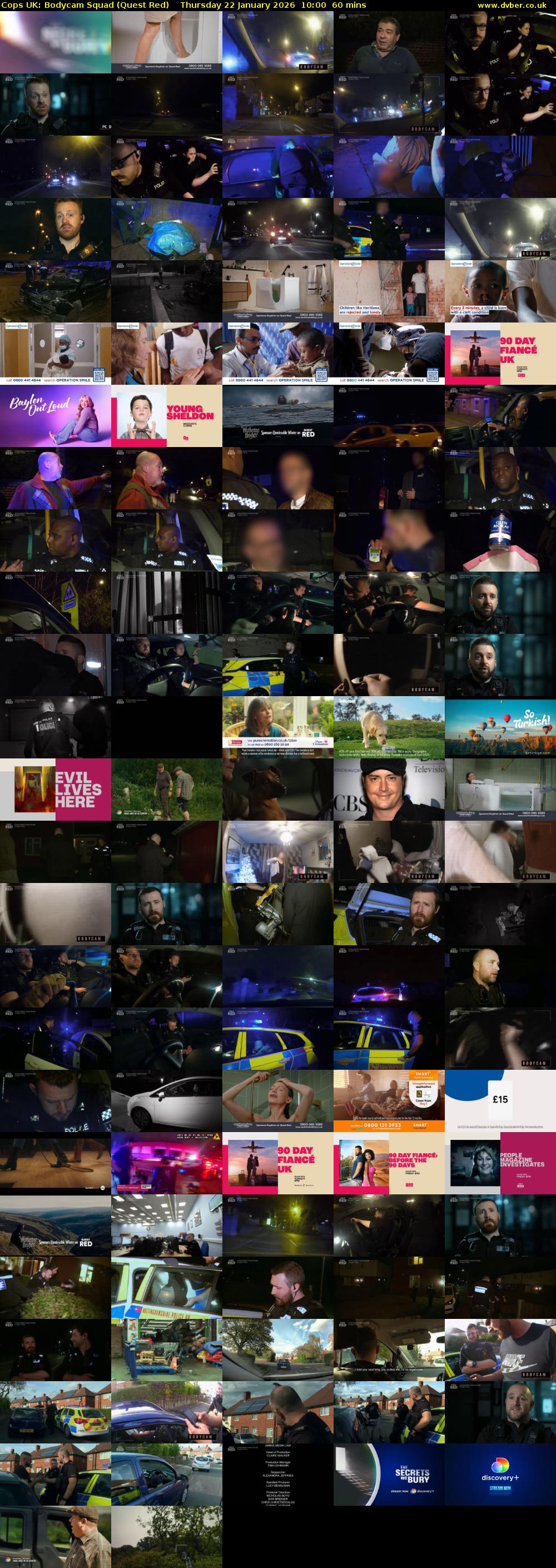 Cops UK: Bodycam Squad (Quest Red) Thursday 22 January 2026 10:00 - 11:00