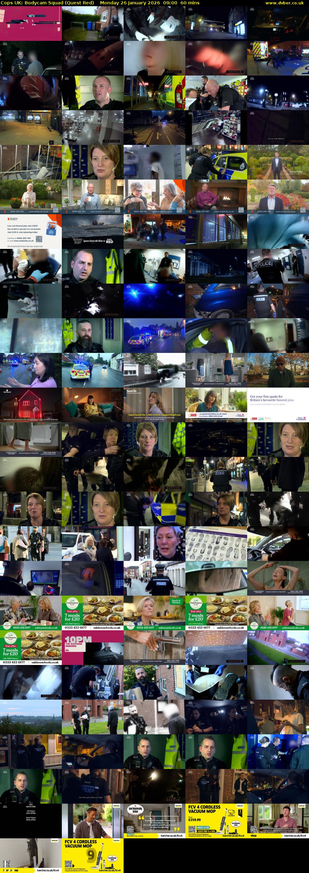 Cops UK: Bodycam Squad (Quest Red) Monday 26 January 2026 09:00 - 10:00