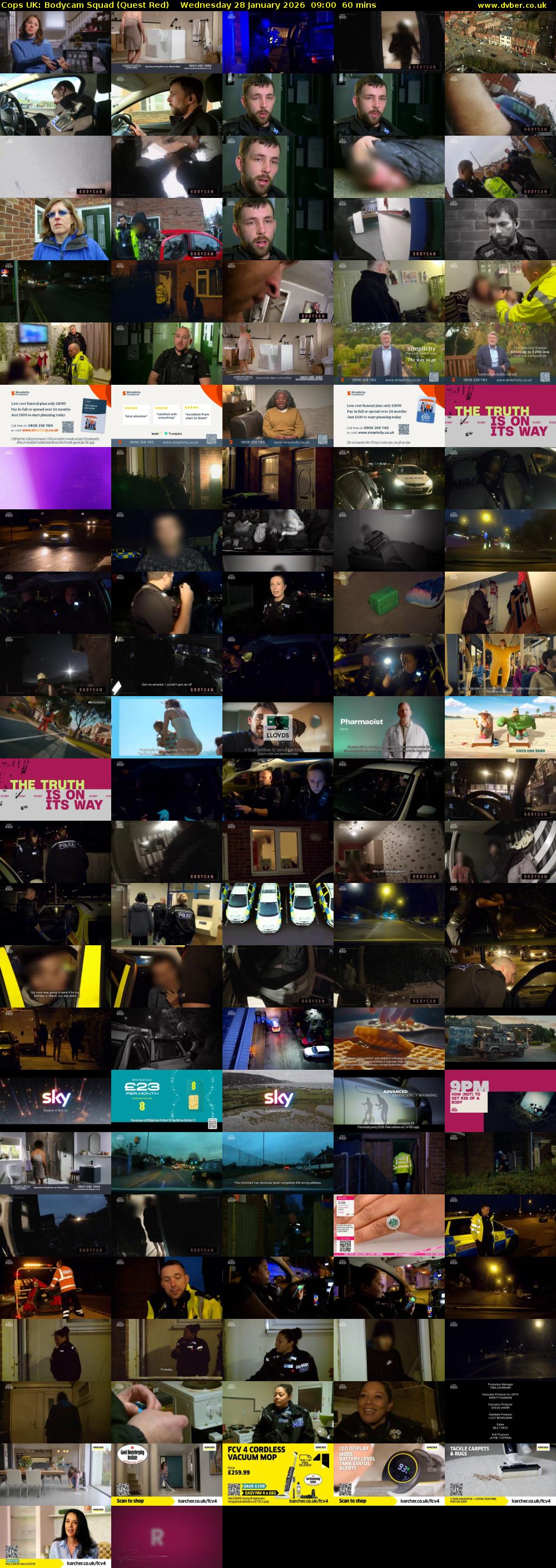 Cops UK: Bodycam Squad (Quest Red) Wednesday 28 January 2026 09:00 - 10:00