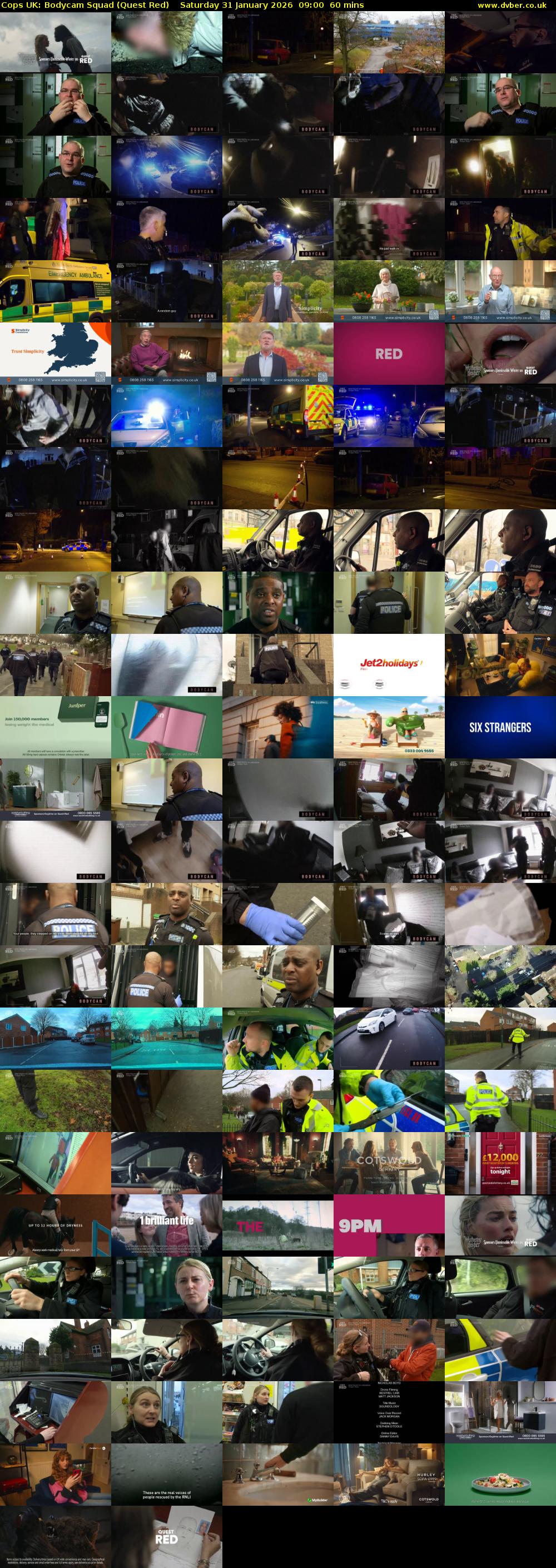 Cops UK: Bodycam Squad (Quest Red) Saturday 31 January 2026 09:00 - 10:00