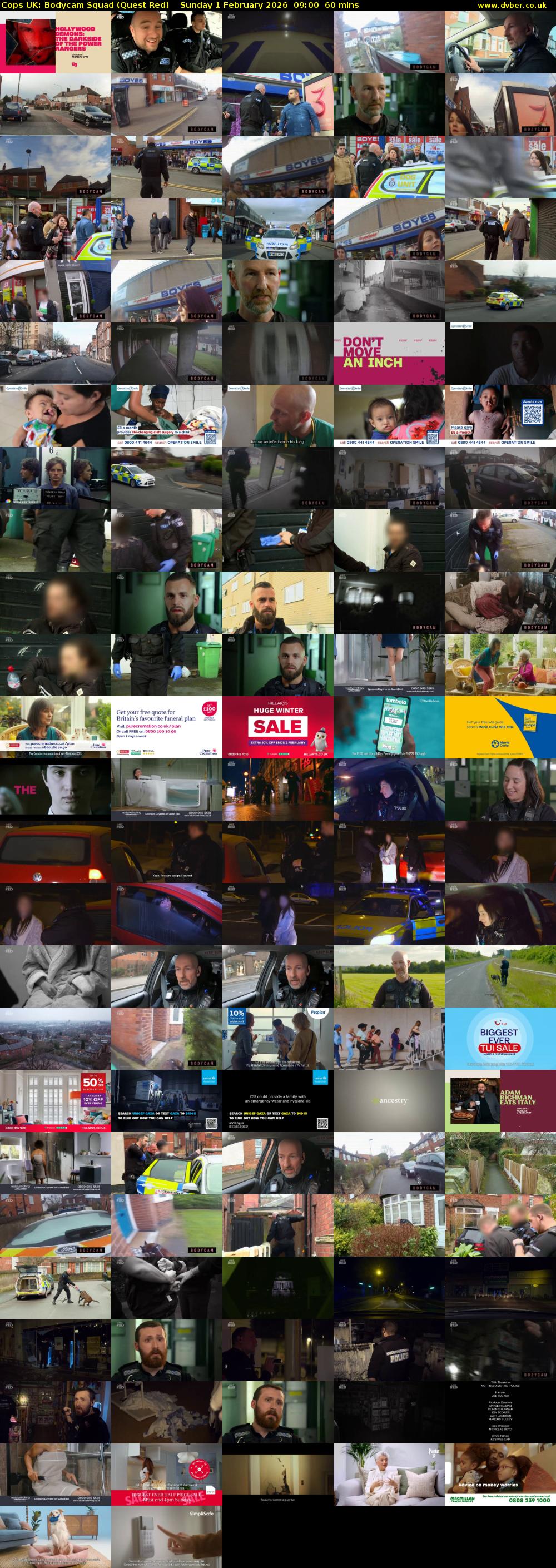 Cops UK: Bodycam Squad (Quest Red) Sunday 1 February 2026 09:00 - 10:00