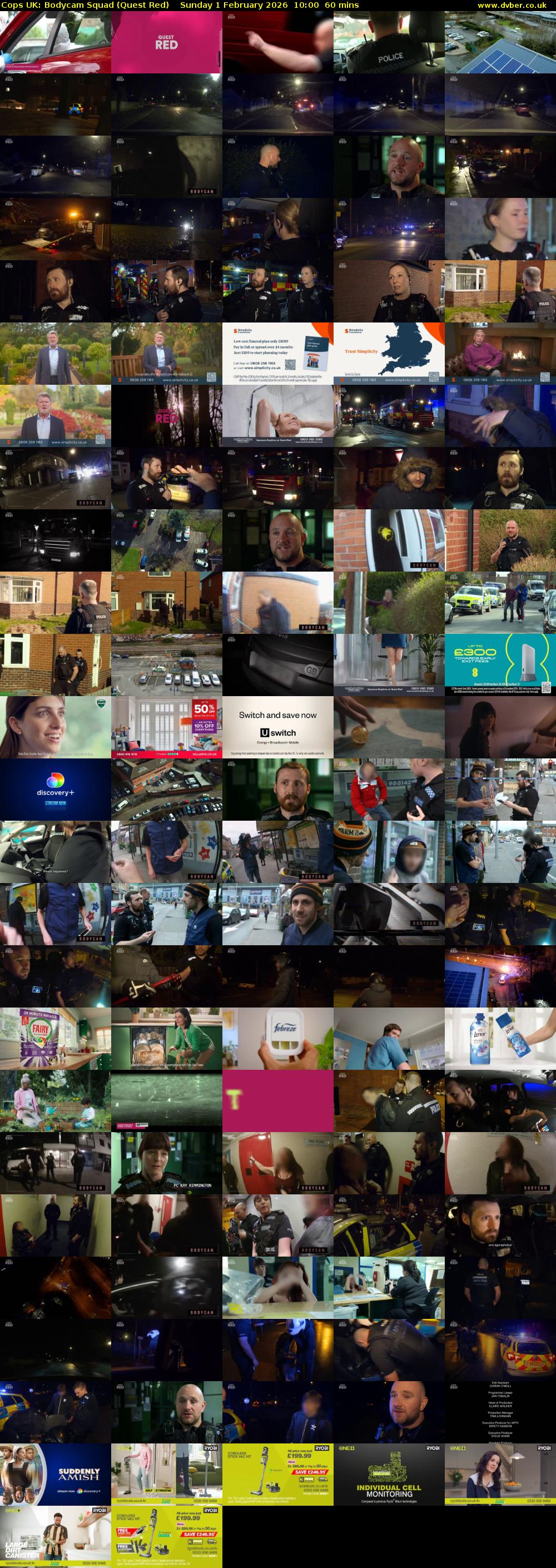 Cops UK: Bodycam Squad (Quest Red) Sunday 1 February 2026 10:00 - 11:00