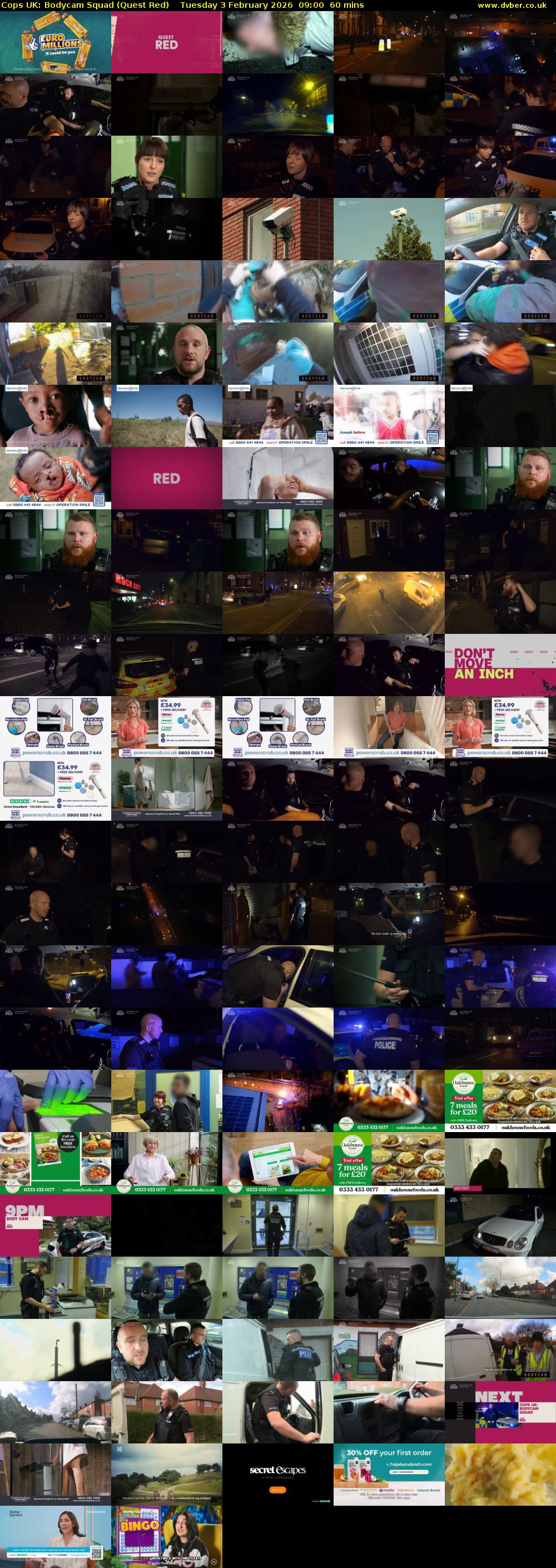 Cops UK: Bodycam Squad (Quest Red) Tuesday 3 February 2026 09:00 - 10:00