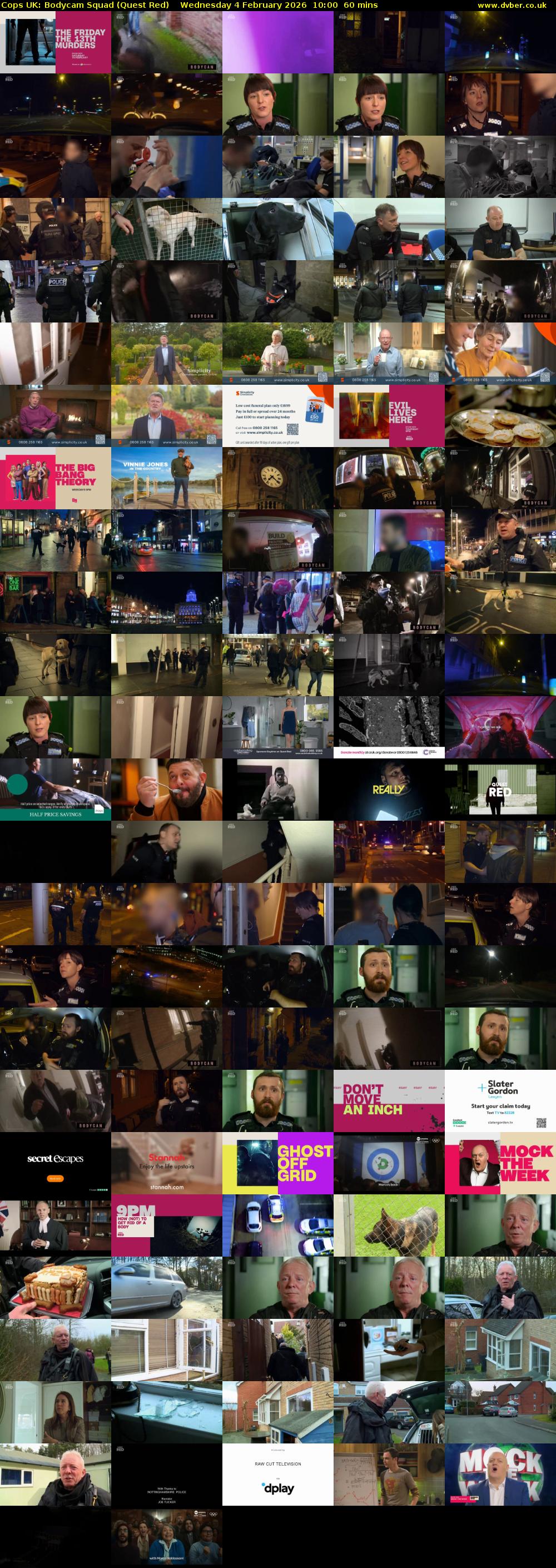 Cops UK: Bodycam Squad (Quest Red) Wednesday 4 February 2026 10:00 - 11:00