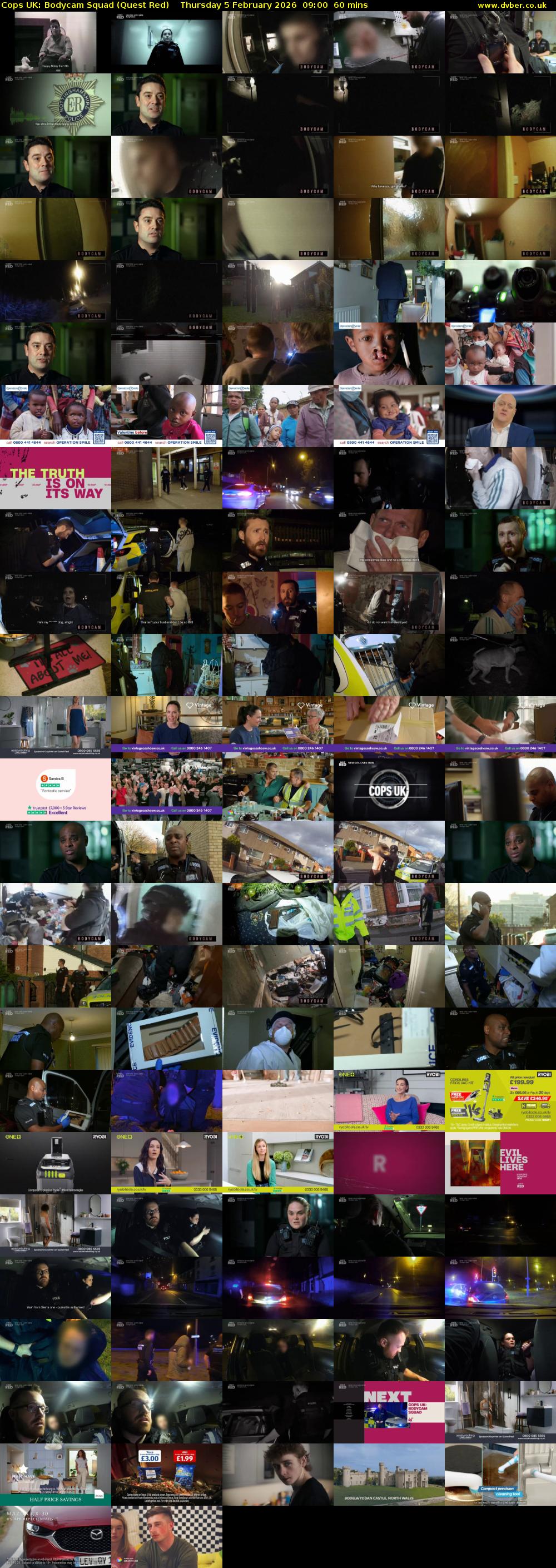 Cops UK: Bodycam Squad (Quest Red) Thursday 5 February 2026 09:00 - 10:00