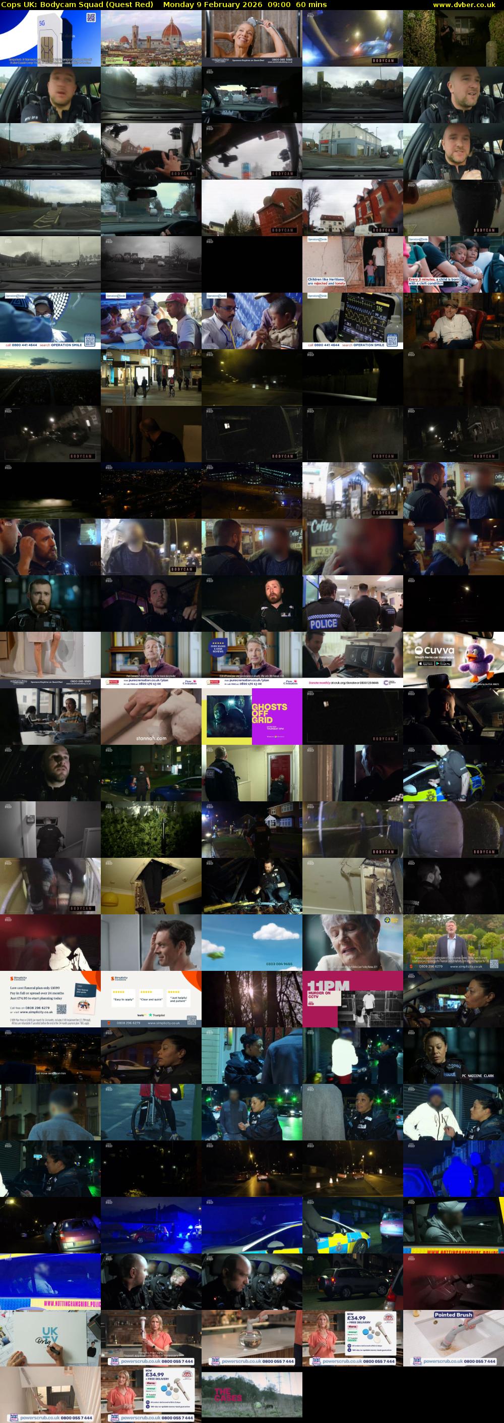 Cops UK: Bodycam Squad (Quest Red) Monday 9 February 2026 09:00 - 10:00