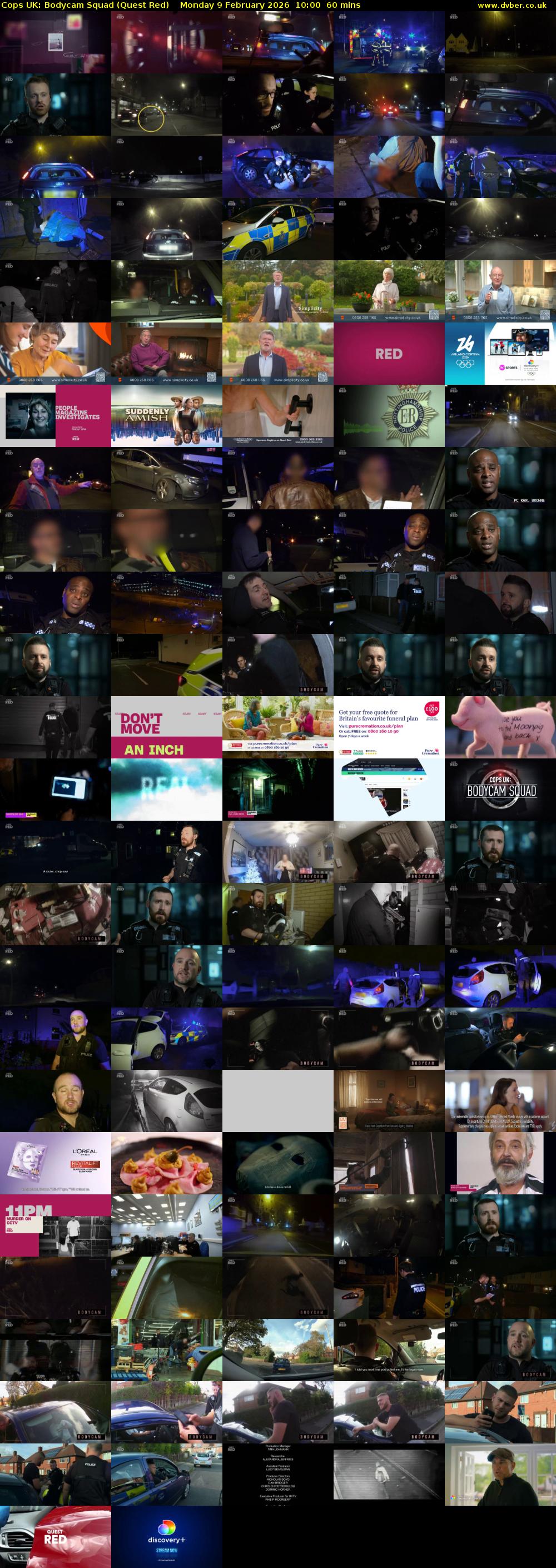 Cops UK: Bodycam Squad (Quest Red) Monday 9 February 2026 10:00 - 11:00