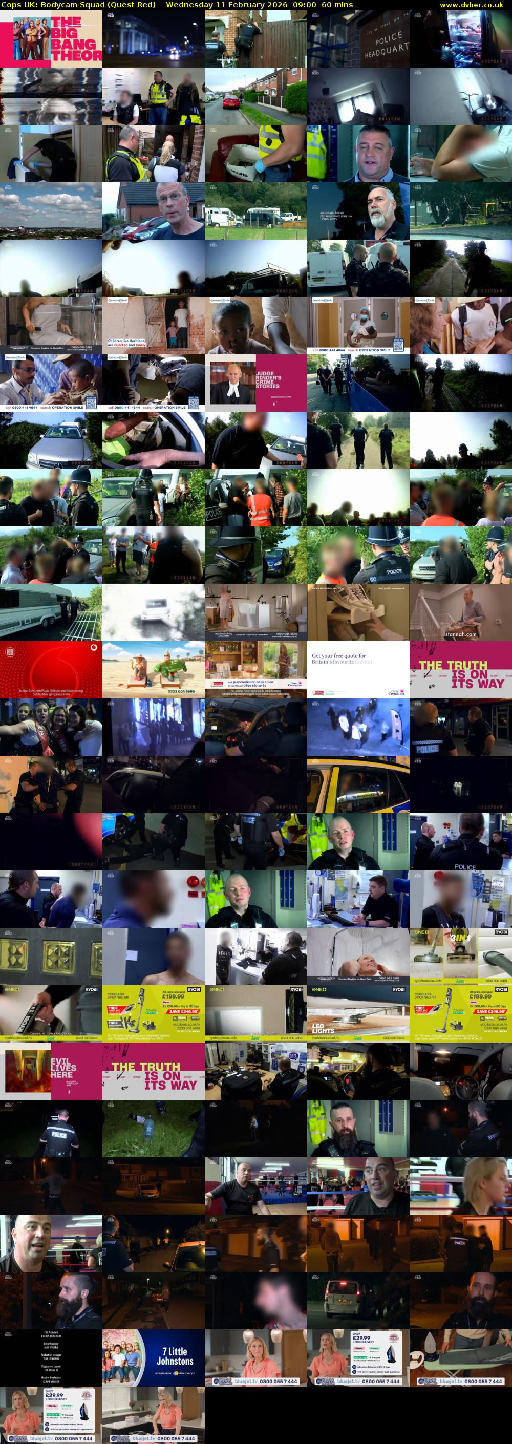 Cops UK: Bodycam Squad (Quest Red) Wednesday 11 February 2026 09:00 - 10:00