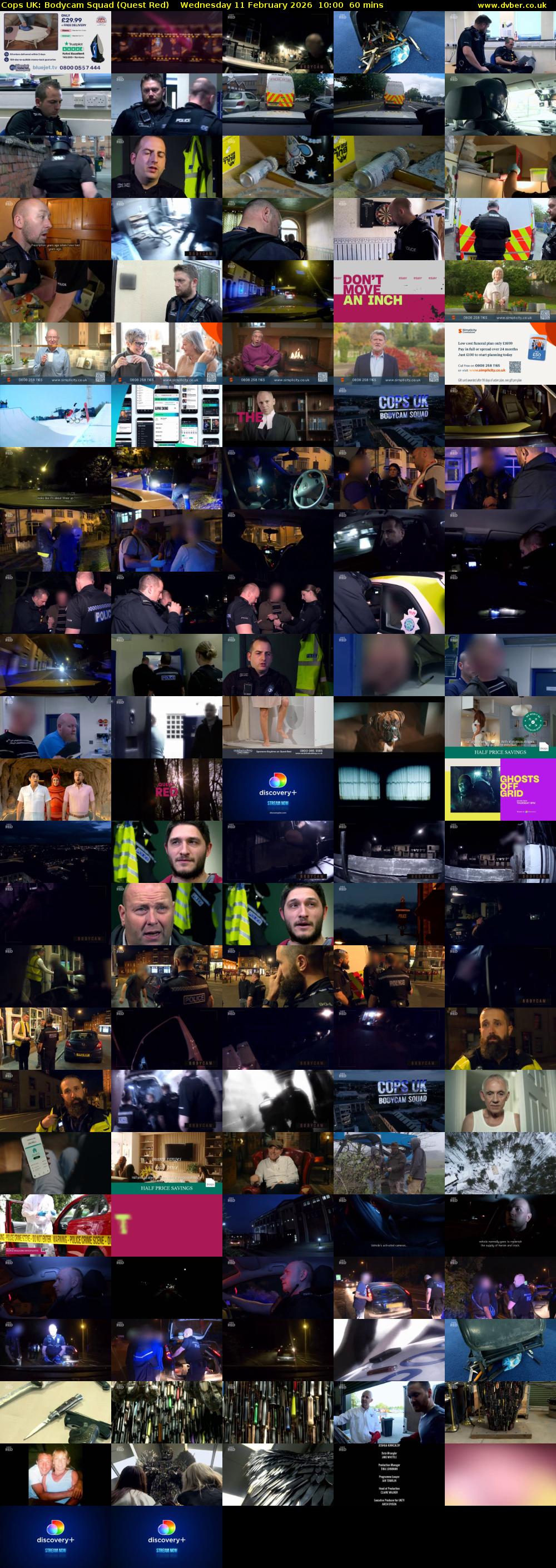 Cops UK: Bodycam Squad (Quest Red) Wednesday 11 February 2026 10:00 - 11:00