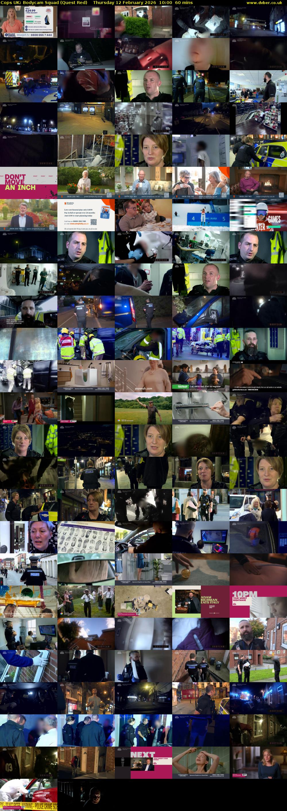 Cops UK: Bodycam Squad (Quest Red) Thursday 12 February 2026 10:00 - 11:00