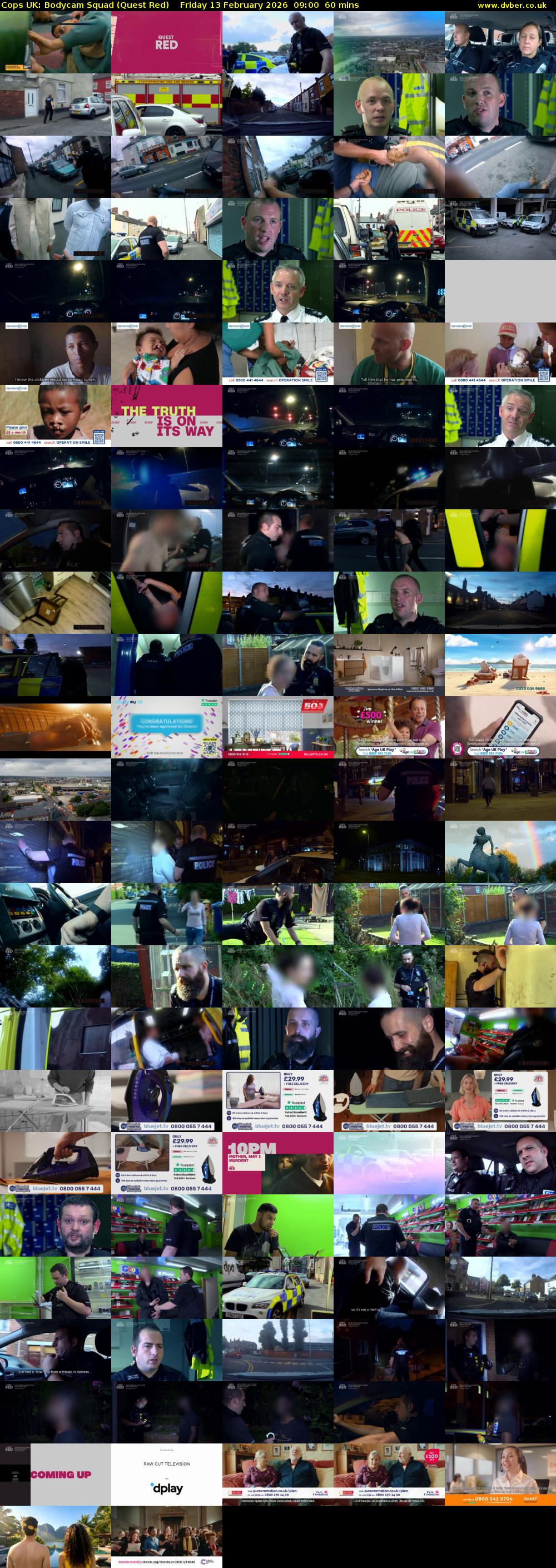 Cops UK: Bodycam Squad (Quest Red) Friday 13 February 2026 09:00 - 10:00