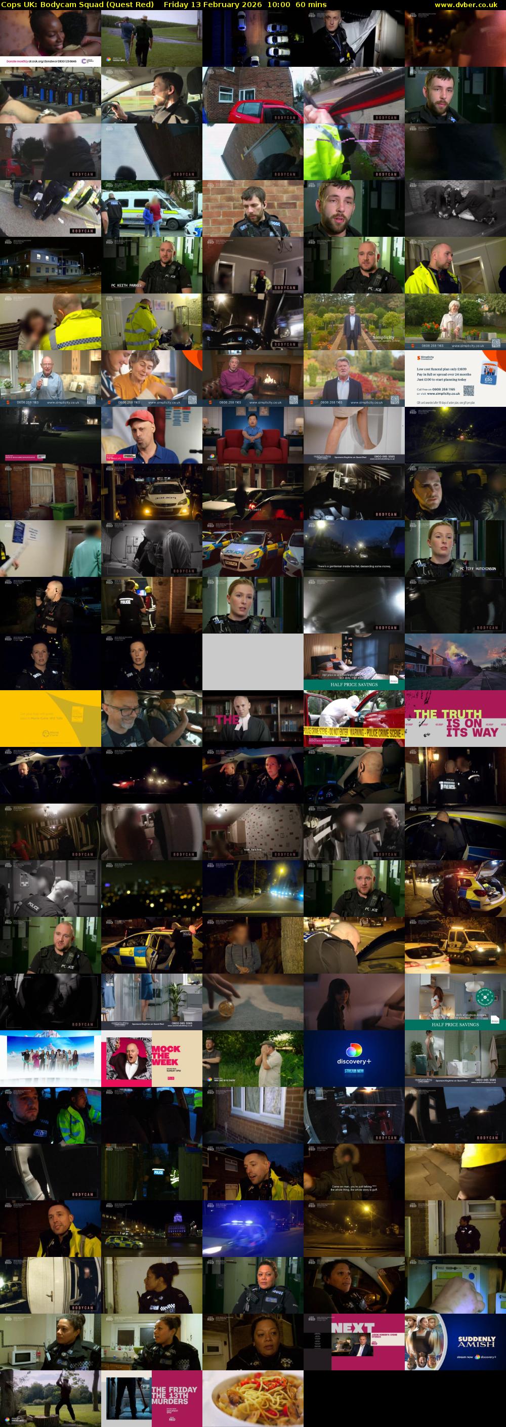Cops UK: Bodycam Squad (Quest Red) Friday 13 February 2026 10:00 - 11:00