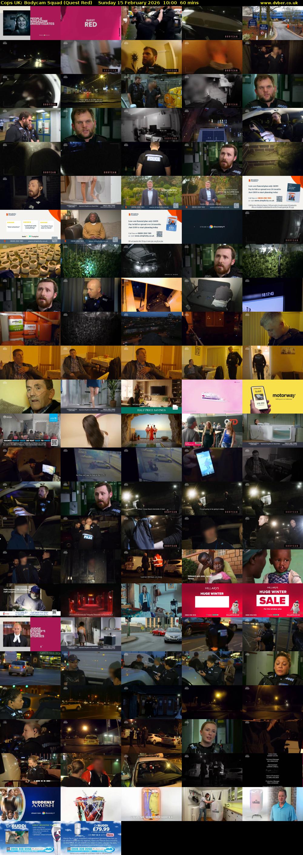 Cops UK: Bodycam Squad (Quest Red) Sunday 15 February 2026 10:00 - 11:00