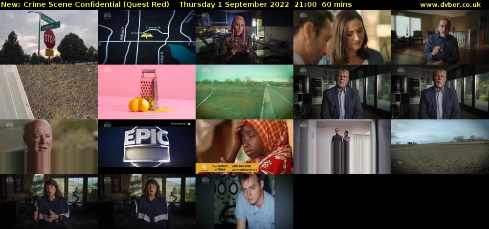 Crime Scene Confidential (Quest Red) Thursday 1 September 2022 21:00 - 22:00