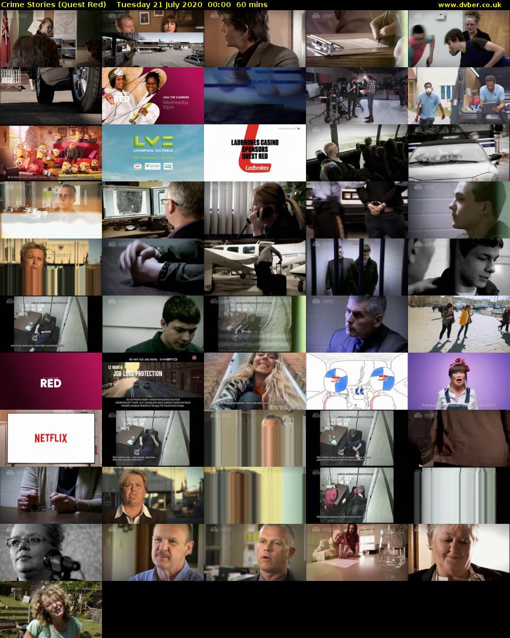 Crime Stories (Quest Red) Tuesday 21 July 2020 00:00 - 01:00